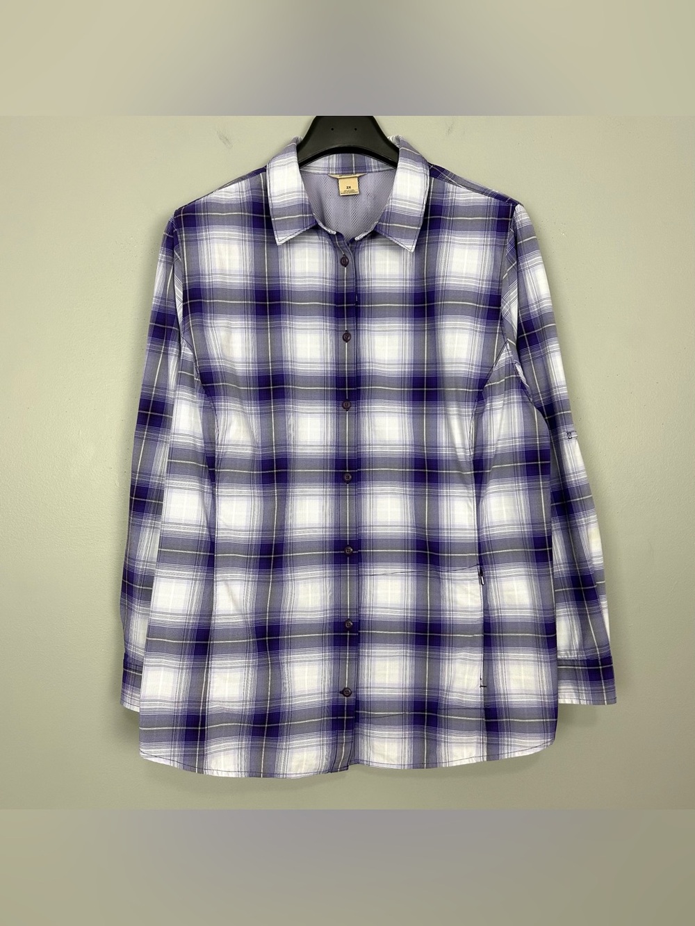 Duluth Sidewinder Long Sleeve Shirt Women’s Size 2X Lightweight Plaid Zip Pocket